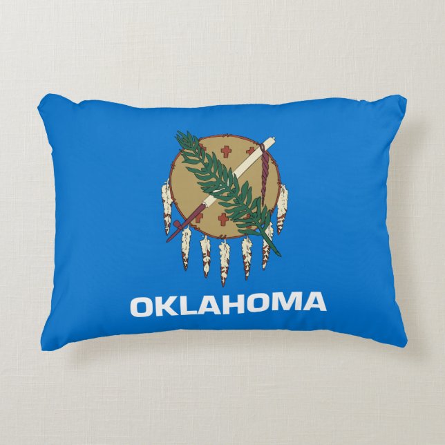 Oklahoma Flag Decorative Pillow (Front)