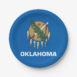 Oklahoma flag paper plate