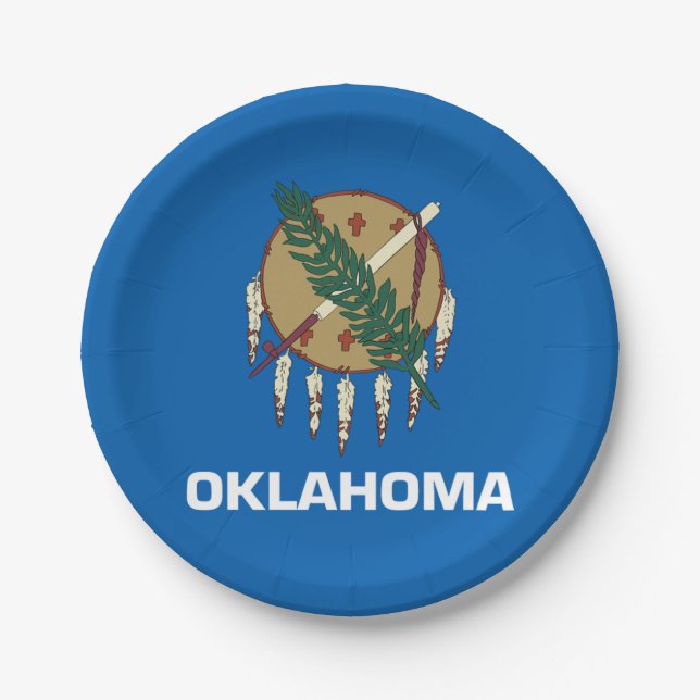 Oklahoma flag paper plate (Front)