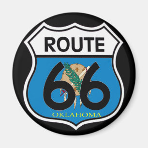 Oklahoma flag Route 66 Shield Magnet