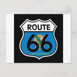 Oklahoma flag Route 66 Shield Postcard