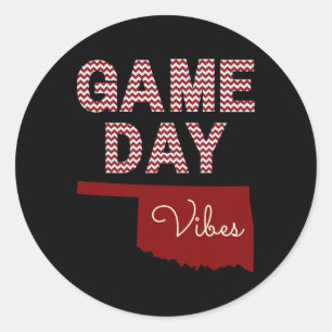 Oklahoma Football Game Day Vibes Fall Tailgate  Classic Round Sticker