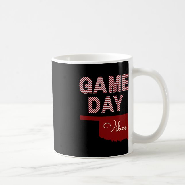 Oklahoma Football Game Day Vibes Fall Tailgate  Coffee Mug (Right)