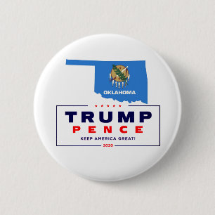 Oklahoma for Trump Pence 2020 2 Inch Round Button