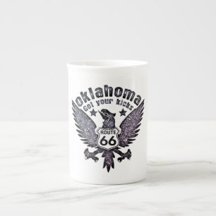 Oklahoma Get Your Kicks Route 66 with Miami Filter Bone China Mug