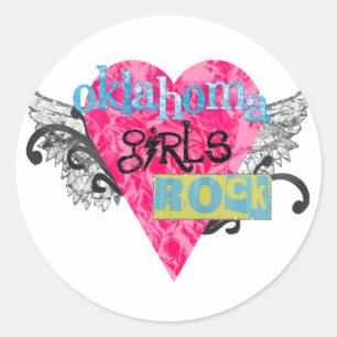 Oklahoma Girls Rock Classic Round Sticker