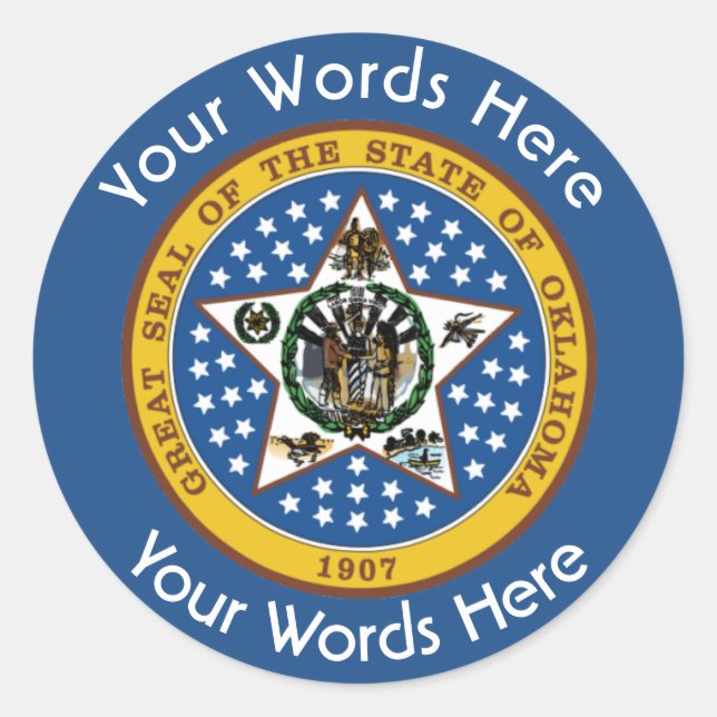 Oklahoma Great Seal Custom Sticker (Front)