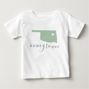 Oklahoma Home Grown   Editable Colours State Map Baby T-Shirt