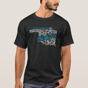 Oklahoma Home State Ok Mandala Map Usa America Us T-Shirt