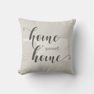 Oklahoma - Home Sweet Home burlap-look Throw Pillow