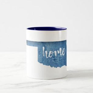 Oklahoma Home Wood Grain Two-Tone Coffee Mug