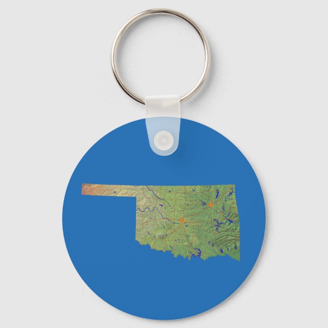 Oklahoma Map Keychain (Front)