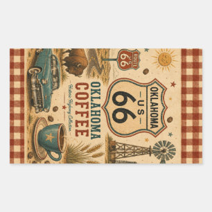Oklahoma Mother Road Coffee Decal Art Sticker