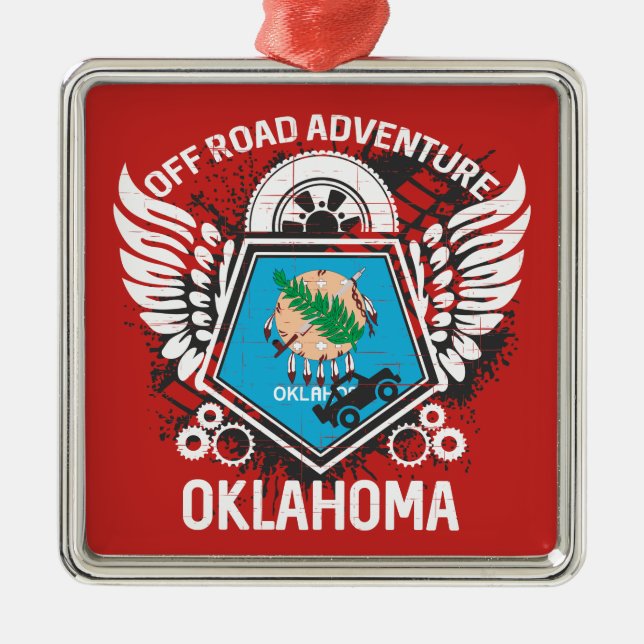 Oklahoma Off Road Adventure 4x4 Trails Mudding Metal Ornament (Front)