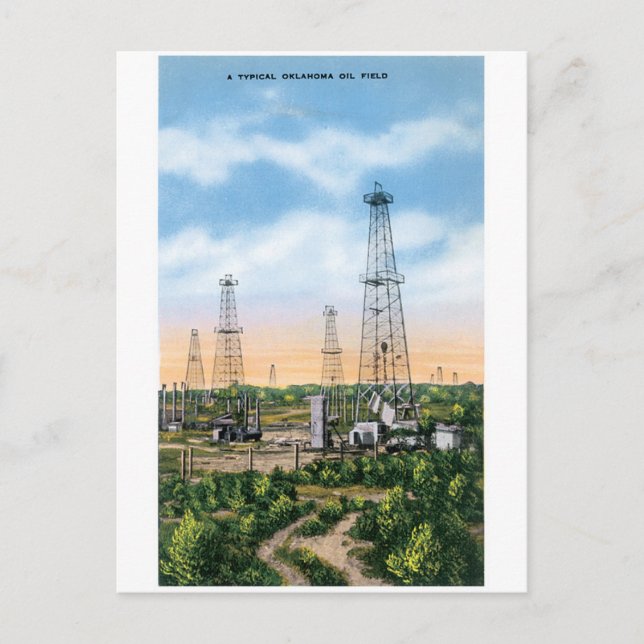 Oklahoma Oil Field Postcard (Front)