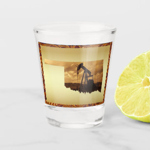 Oklahoma Oil Well Pump Jack Shot Glass