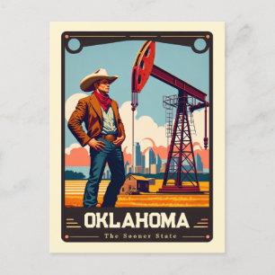 Oklahoma   Patriotic Spirit Vintage Postcard