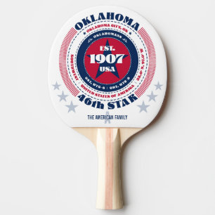 Oklahoma Pride Circular Typography Monogram Ping Pong Paddle