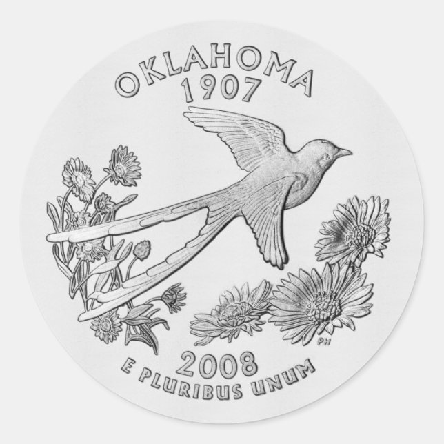 Oklahoma Quarter Sticker (Front)