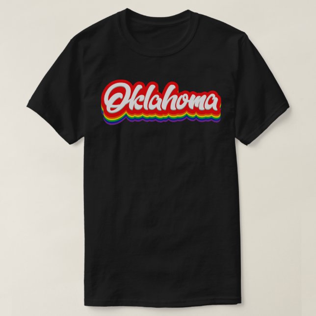 Oklahoma Rainbow Typography T-Shirt (Design Front)