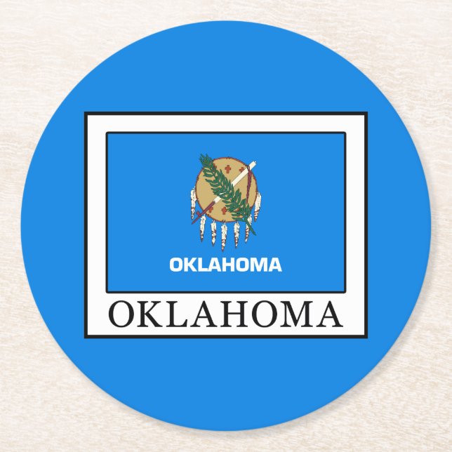 Oklahoma Round Paper Coaster (Front)