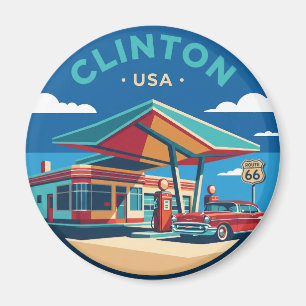 Oklahoma Route 66 Gas Station Oklahoma Magnet
