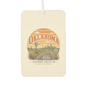 Oklahoma Route 66 Prairie Road Trip Car Vibe Air Freshener