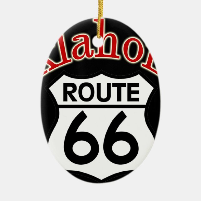 Oklahoma Route 66 Shield Ceramic Ornament (Front)