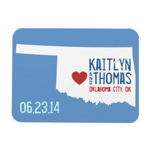 Oklahoma Save the Date - Customizable City Magnet