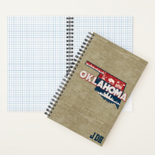 Oklahoma Scenic State Silhouette Personalized Notebook
