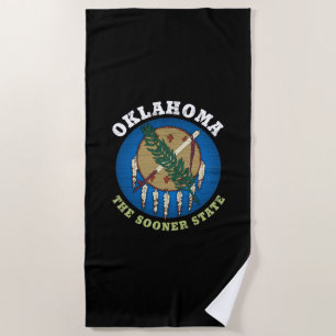 OKLAHOMA SOONER STATE FLAG BEACH TOWEL