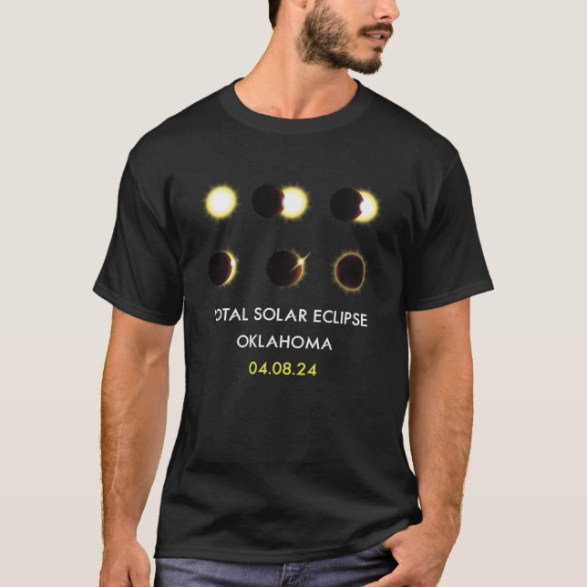 Oklahoma Spring Totality Solar Eclipse Phases Apri T-Shirt (Front)