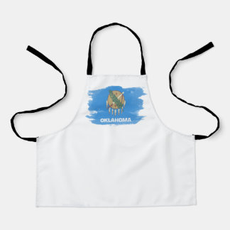 Oklahoma state flag brush stroke, Oklahoma Apron