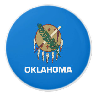 Oklahoma State Flag Ceramic Knob
