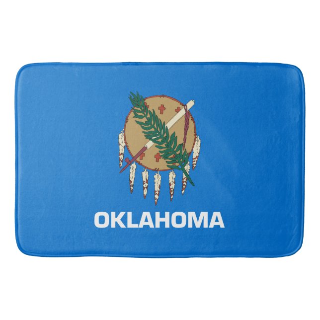 Oklahoma State Flag Design Decor Bath Mat (Front)