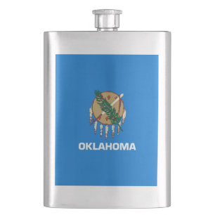 Oklahoma State Flag Design Hip Flask