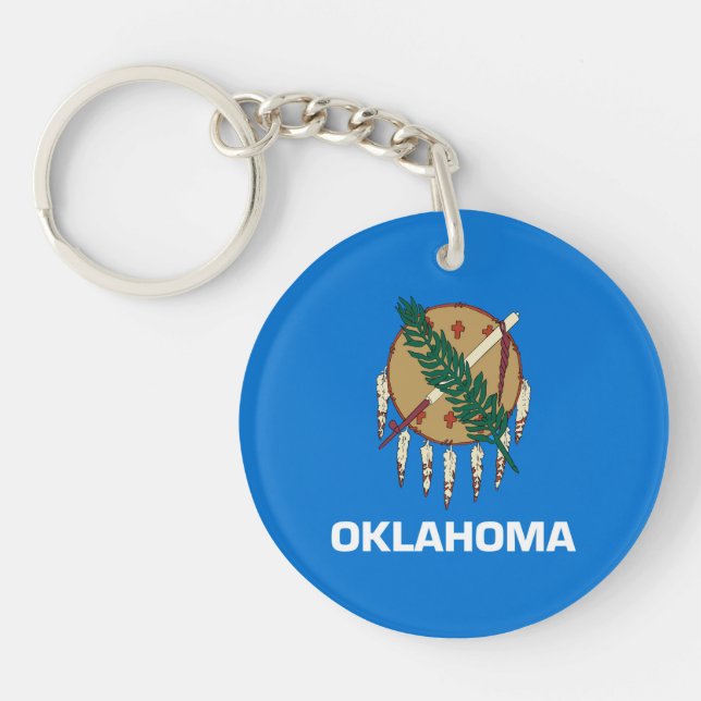 Oklahoma State Flag Design Keychain (Front)