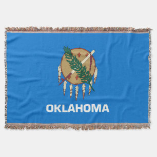 Oklahoma State Flag Design Throw Blanket