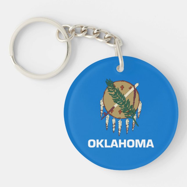Oklahoma State Flag Keychain (Front)