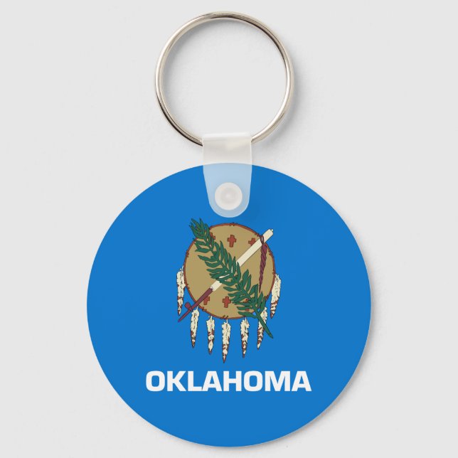 Oklahoma State Flag Keychain (Front)