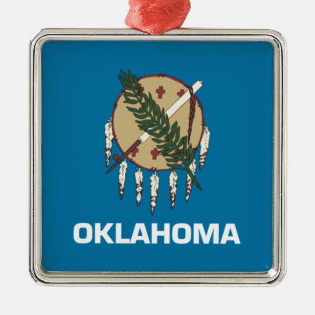 Oklahoma state flag metal ornament (Front)