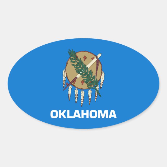 Oklahoma State Flag Oval Sticker (Front)
