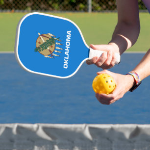 Oklahoma State Flag Pickleball Paddle