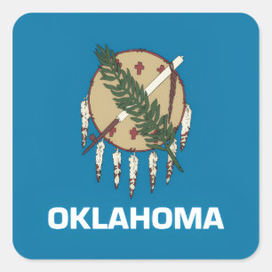 Oklahoma state flag square sticker