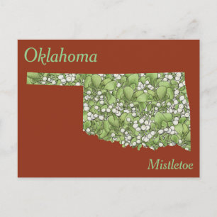 Oklahoma State Flower Collage Map Postcard
