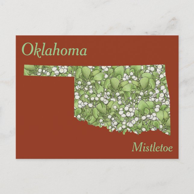 Oklahoma State Flower Collage Map Postcard (Front)