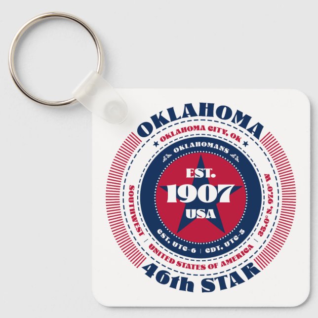 Oklahoma State Keychain (Front)