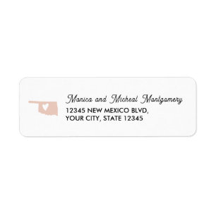 OKLAHOMA State Map with Heart - N'IMPORTE QUELLE C