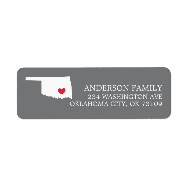 OKLAHOMA State | Moving Return Address Label (Front)