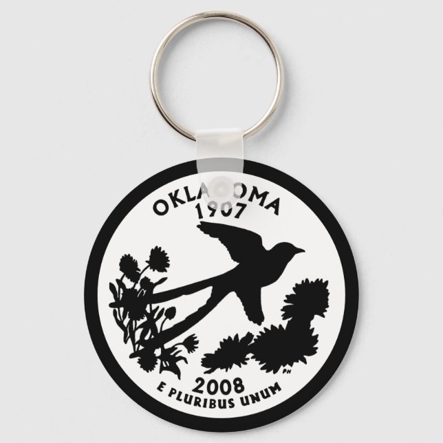 Oklahoma State Quarter Keychain (Front)